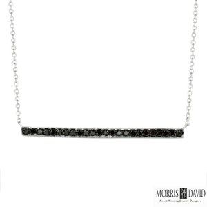0.25 Ct Black and White Diamond Bar Necklace